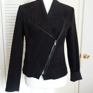 Tahari Black Faux Suede Moto Jacket - Size XS - NEW with Tags